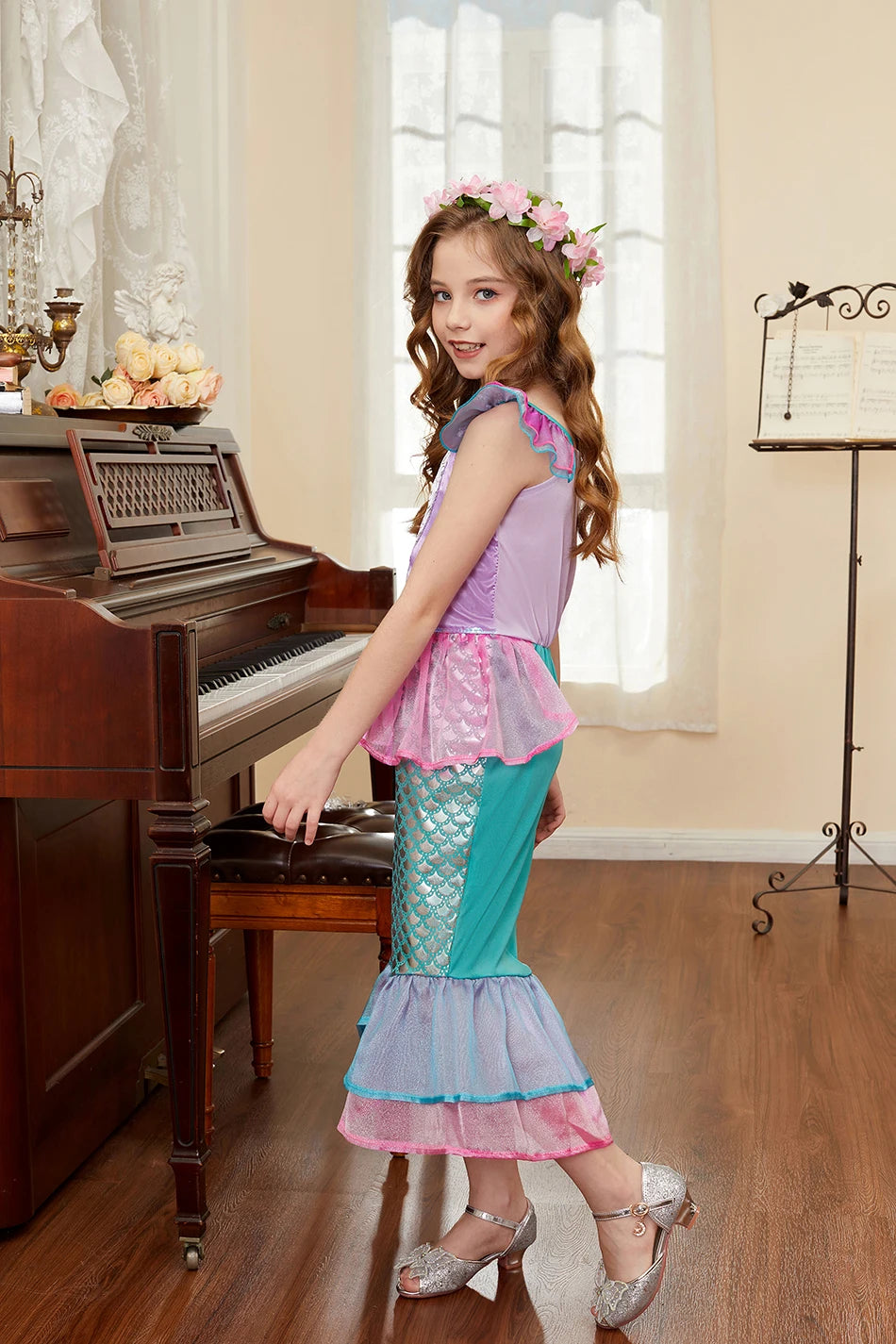 Robe de princesse pour filles, robe d'anniversaire à volants pour enfants, robe de Noël pour enfants,  spectacle, robes de cosplay fantaisie