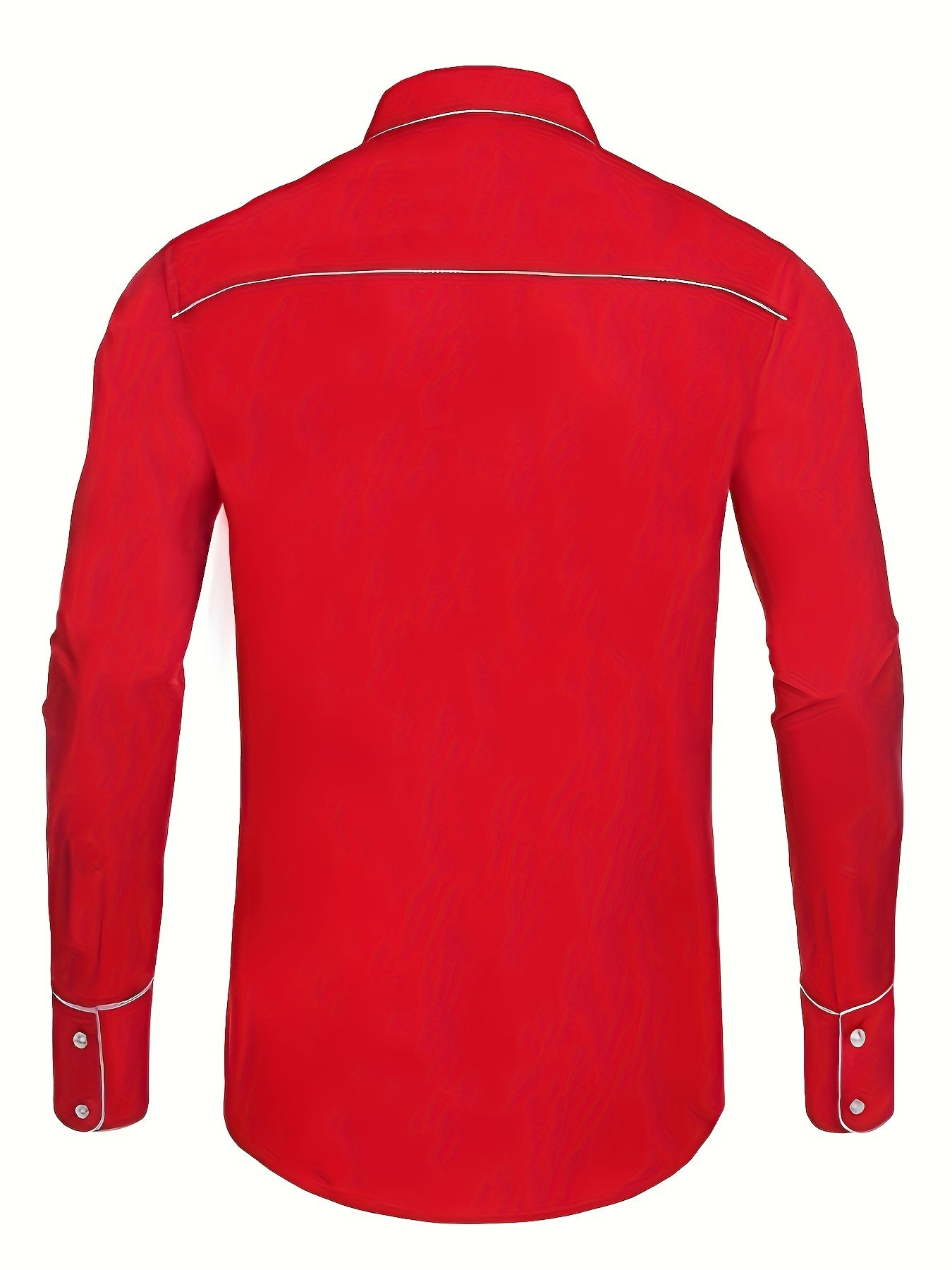 Chemise brodée à manches longues style cowboy western chic - Mélange de coton doux, design élégant, style décontracté pour les vacances de printemps et d'automne - Chemise homme pour activités de plein air, voyages et loisirs