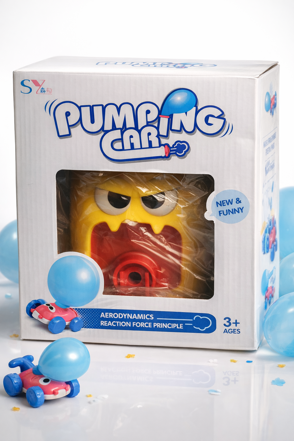 🚗💨 PUMPING CAR – Jouet à propulsion par ballon (3+) - 100% Enfants Soleil 🙏💛