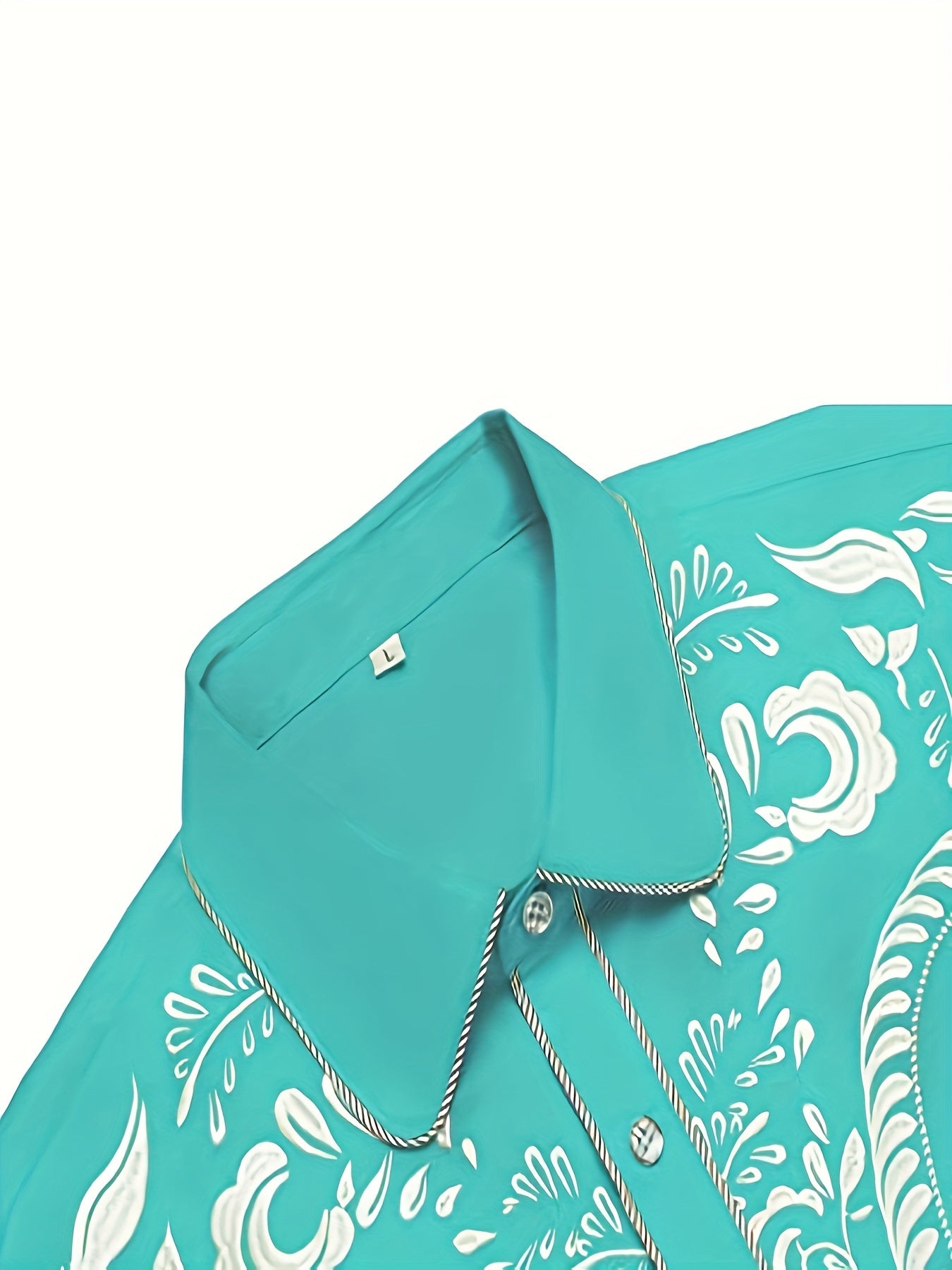 Chemise brodée à manches longues style cowboy western chic - Mélange de coton doux, design élégant, style décontracté pour les vacances de printemps et d'automne - Chemise homme pour activités de plein air, voyages et loisirs