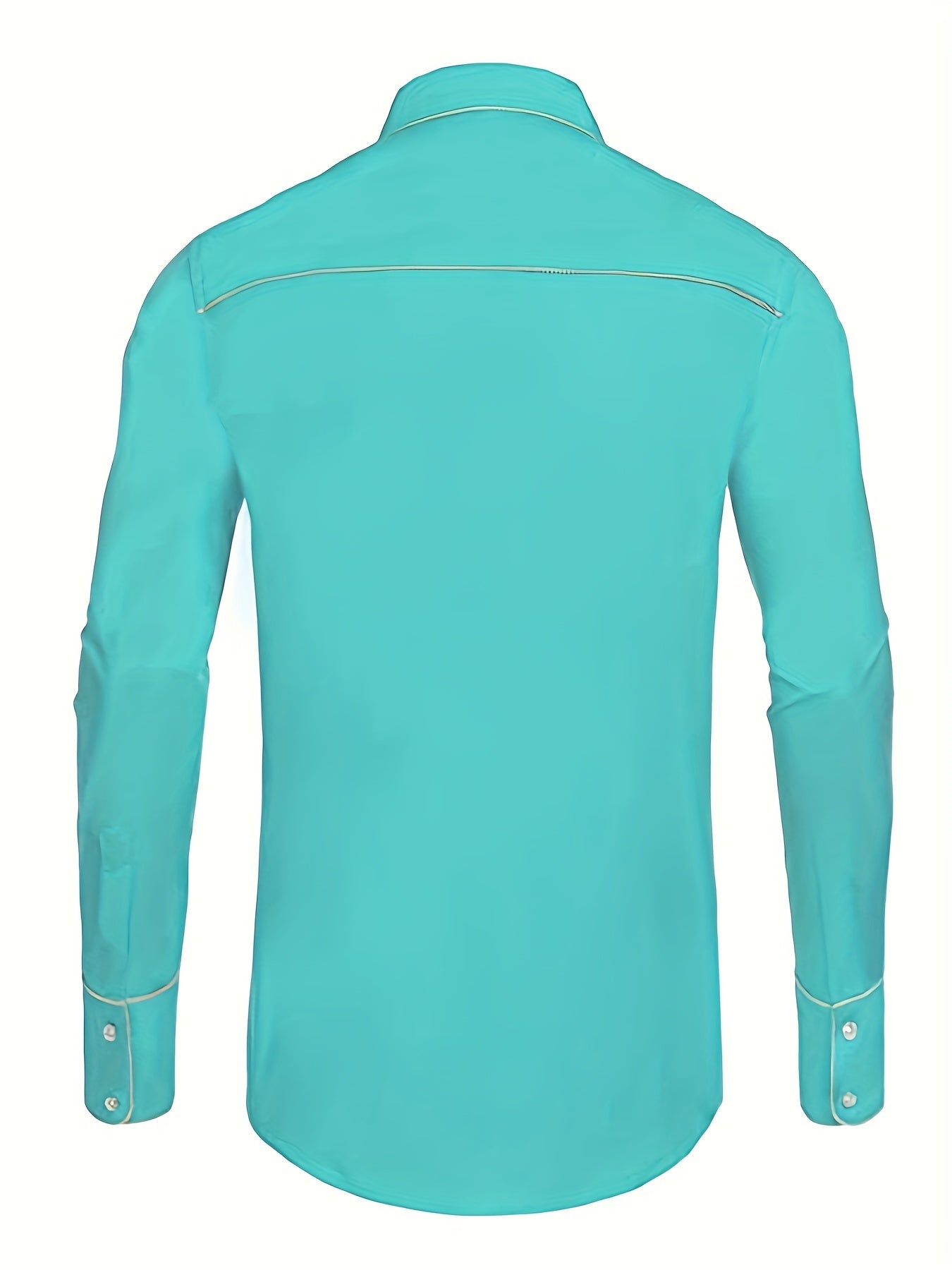 Chemise brodée à manches longues style cowboy western chic - Mélange de coton doux, design élégant, style décontracté pour les vacances de printemps et d'automne - Chemise homme pour activités de plein air, voyages et loisirs