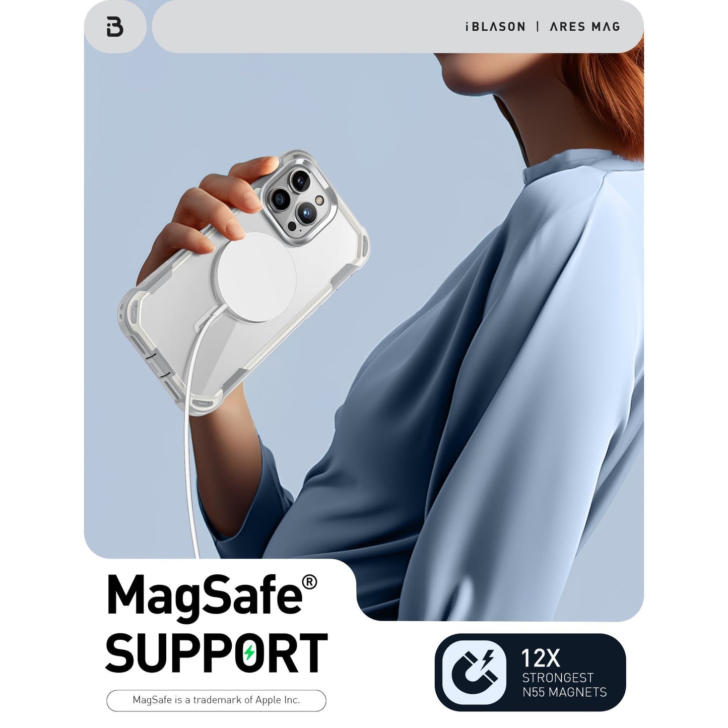 iPhone 15 Pro Max Ares Mag Case - White