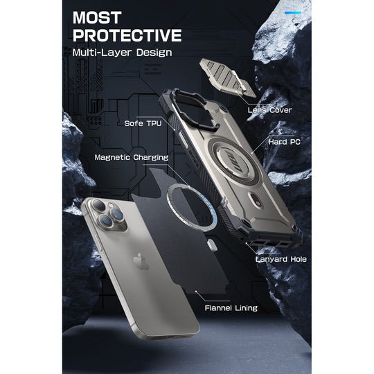 iPhone 15 Pro Max 6.7 inch Unicorn Beetle MAG XT MagSafe Case-Titan Gray