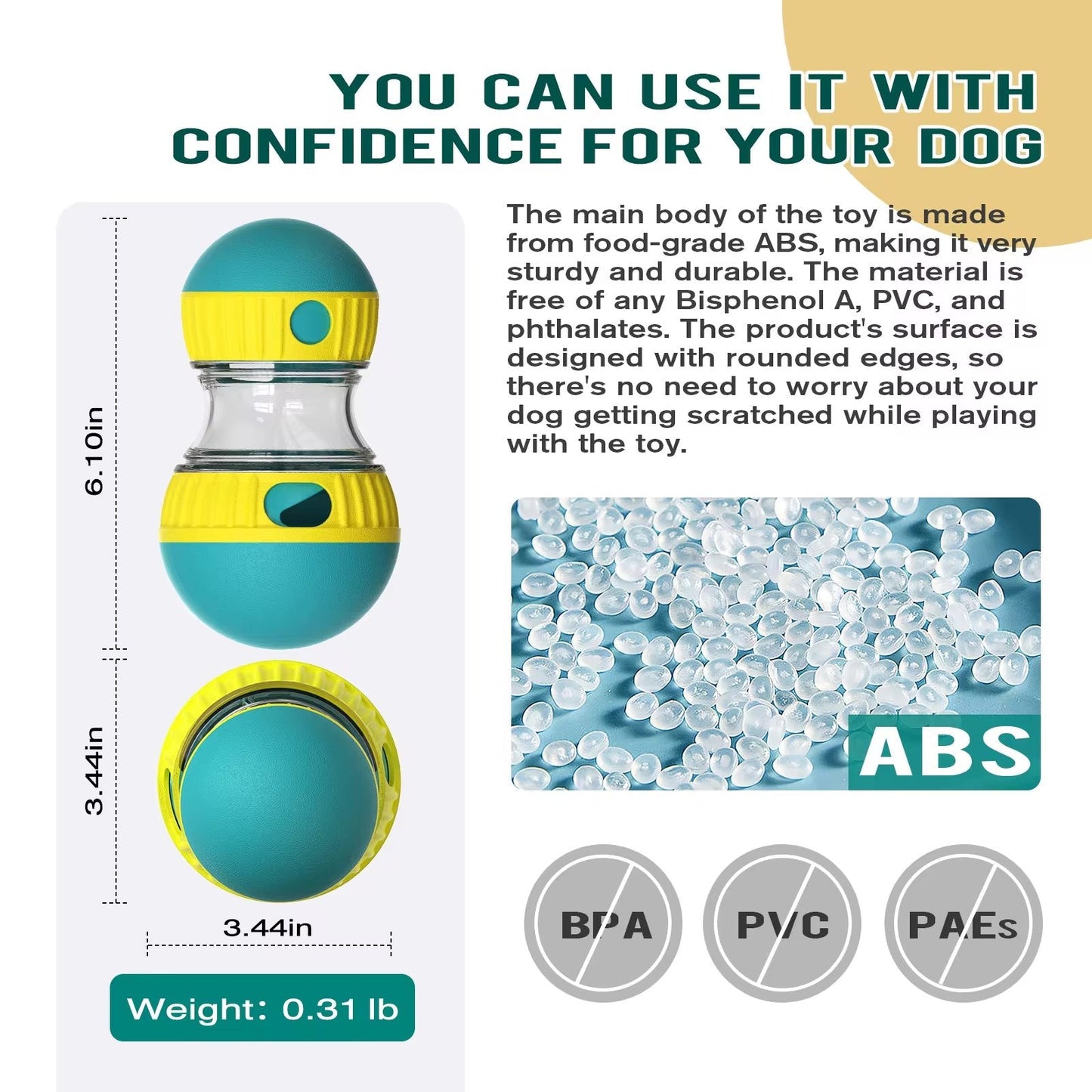 Interactive Slow Feeder Oval Toy – Dog Food Dispenser