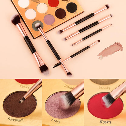 Makeup Brushes 6Pieces Double Sided Makeup Brushes Set Professional Foundation Eyeshadow Travel Make up Brushes Kits