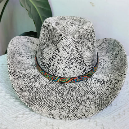 Faux Leather Western Cowboy Hats Men Women retro cowboy hats big brim cowgirl hat knight hat men chapeau ковбойская