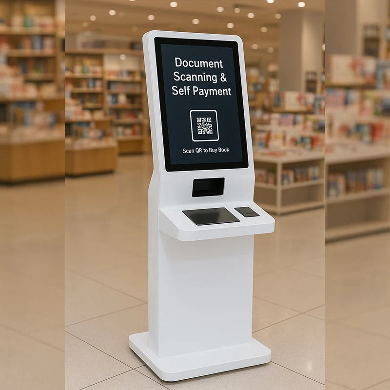 Self Service Kiosk Document Scanning Kiosk Self Payment Kiosk Sell Books Documets with Qr Code