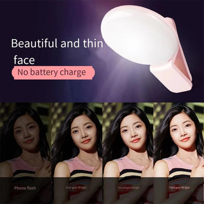 Mini Selfie anneau lumineux Portable lampe à LED USB charge photographie pince anneau lumineux universel téléphone Portable vidéo en direct lampe de beauté
