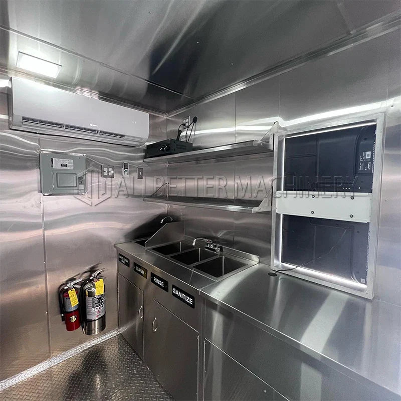 Allbetter 23ft Food Trailer Mobile Kitchen Hot Dog Stand Food Cart Pizza Mobile Food Truck Trailer USA Standard for Sale