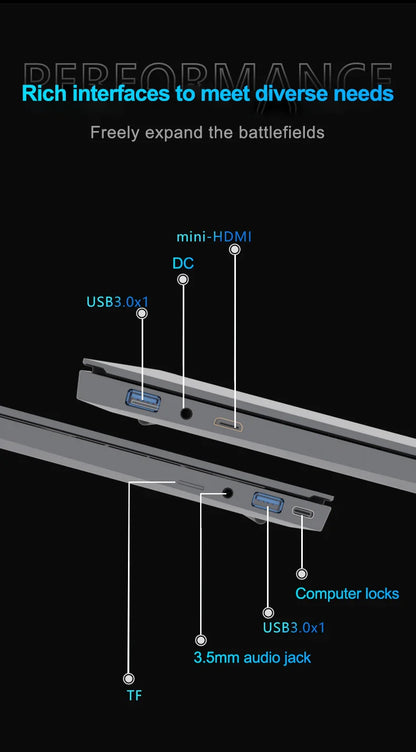 15.6 Inch Business Laptop Notebook PC CPU Intel i7  16GB RAM 2TB SSD Storage Windows 11 Fingerprint Recognition Backlit Keyboard