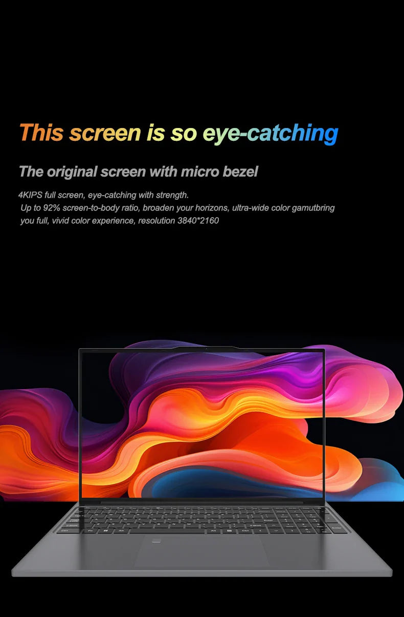 15.6 Inch Business Laptop Notebook PC CPU Intel i7  16GB RAM 2TB SSD Storage Windows 11 Fingerprint Recognition Backlit Keyboard