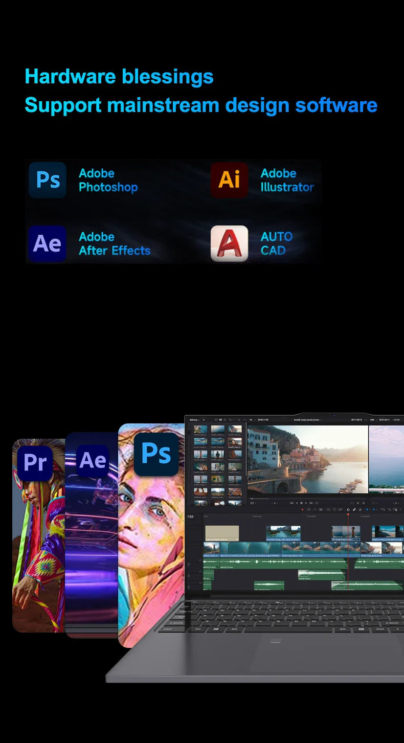 15.6 Inch Business Laptop Notebook PC CPU Intel i7  16GB RAM 2TB SSD Storage Windows 11 Fingerprint Recognition Backlit Keyboard