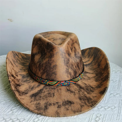 Faux Leather Western Cowboy Hats Men Women retro cowboy hats big brim cowgirl hat knight hat men chapeau ковбойская