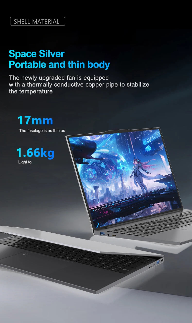 15.6 Inch Business Laptop Notebook PC CPU Intel i7  16GB RAM 2TB SSD Storage Windows 11 Fingerprint Recognition Backlit Keyboard
