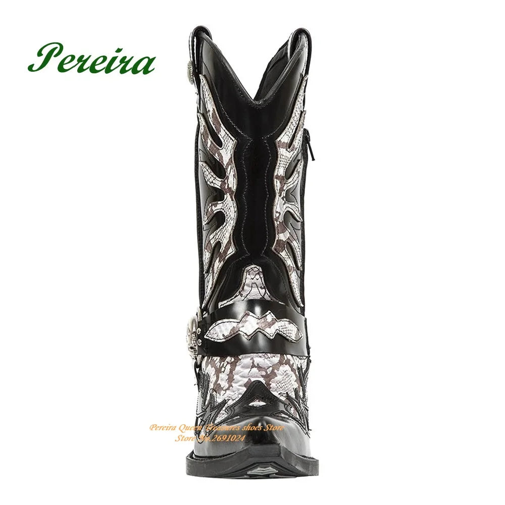 Fire-like Gladiator Men Boots Round Toe Knee High Boots Chelsea Boots Patchwork Slip On 2023 New Casual Shoes Leather Party