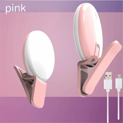 Mini Selfie anneau lumineux Portable lampe à LED USB charge photographie pince anneau lumineux universel téléphone Portable vidéo en direct lampe de beauté