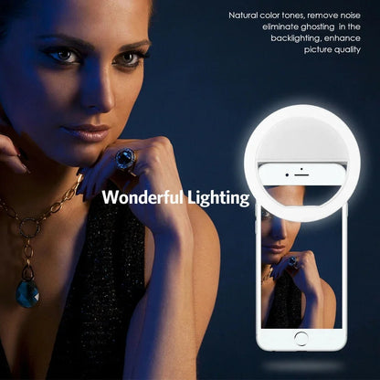 Lampe Led Portable avec chargeur USB pour objectif de téléphone, anneau lumineux pour Selfie, diffusion en direct, vidéo, lumière de remplissage pour tous les smartphones