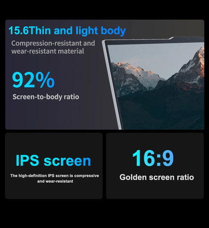 15.6 Inch Business Laptop Notebook PC CPU Intel i7  16GB RAM 2TB SSD Storage Windows 11 Fingerprint Recognition Backlit Keyboard