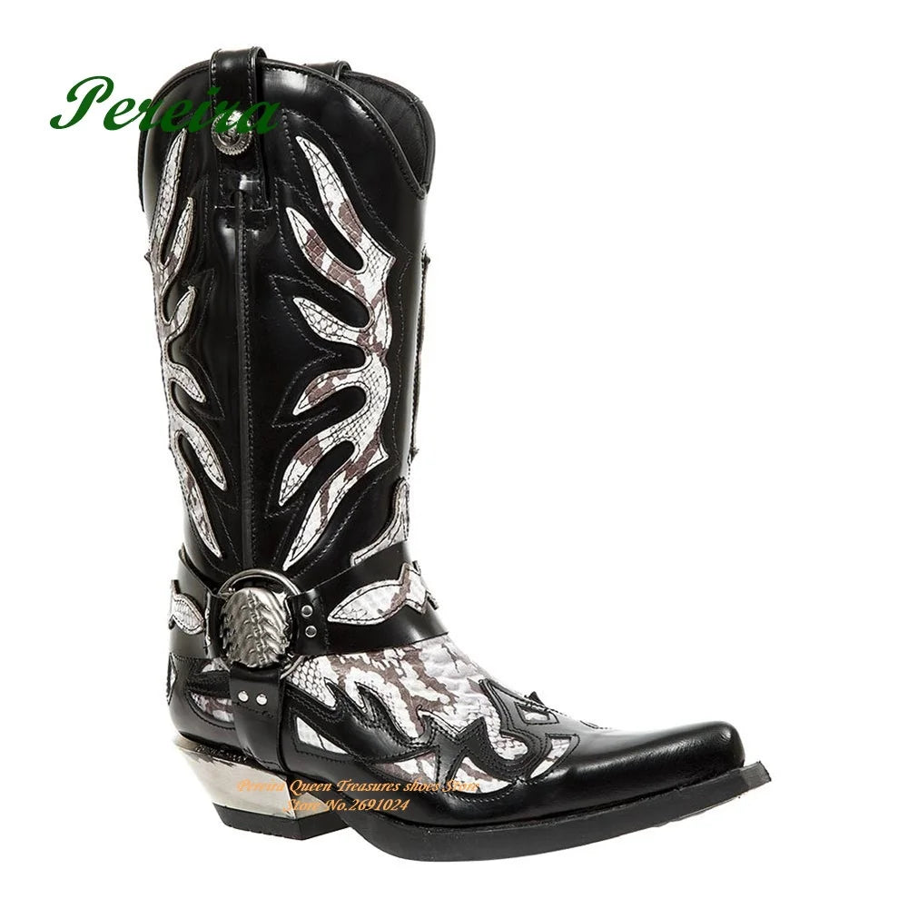 Fire-like Gladiator Men Boots Round Toe Knee High Boots Chelsea Boots Patchwork Slip On 2023 New Casual Shoes Leather Party