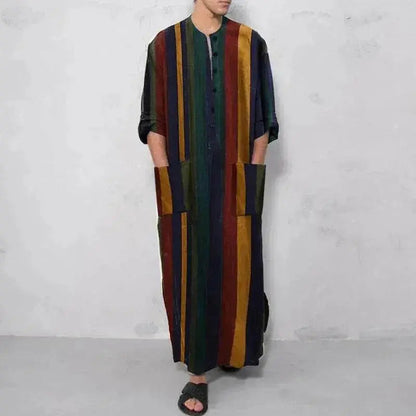 Arab Striped Printed Arab  Men's Robe