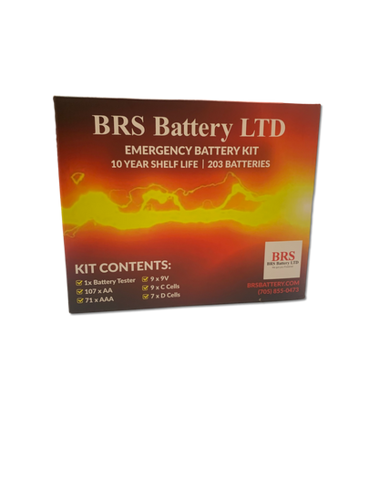 BRS Emergency Battery Kit: 203 Alkaline Batteries + Tester