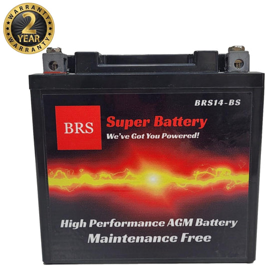 High Performance BRS14-BS 12v Sealed AGM PowerSport 2 Year Warranty