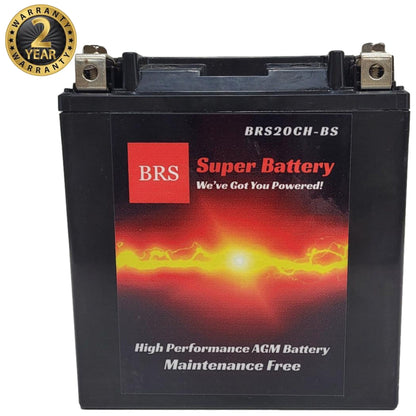 High Performance BRS20CH-BS 12v Sealed AGM PowerSport 2 Year Warranty