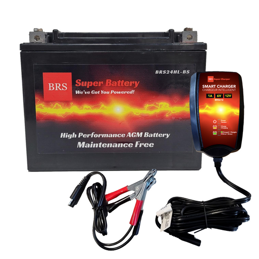 BRS24HL-BS 30 Day Warranty Battery & Smart Charger / Maintainer Combo Bundle Kit
