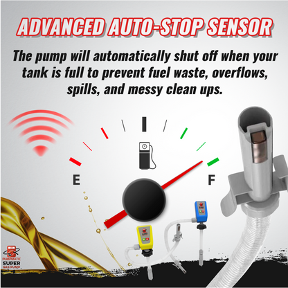 PumpMatic Super Gas Pump Fuel Transfer Pump for Gas, Diesel, Kerosene + 3 Power Sources w/ 4.25 Ft Hose