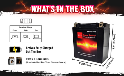BRS20CH-BS 30 Day Warranty Battery & Smart Charger / Maintainer Combo Bundle Kit