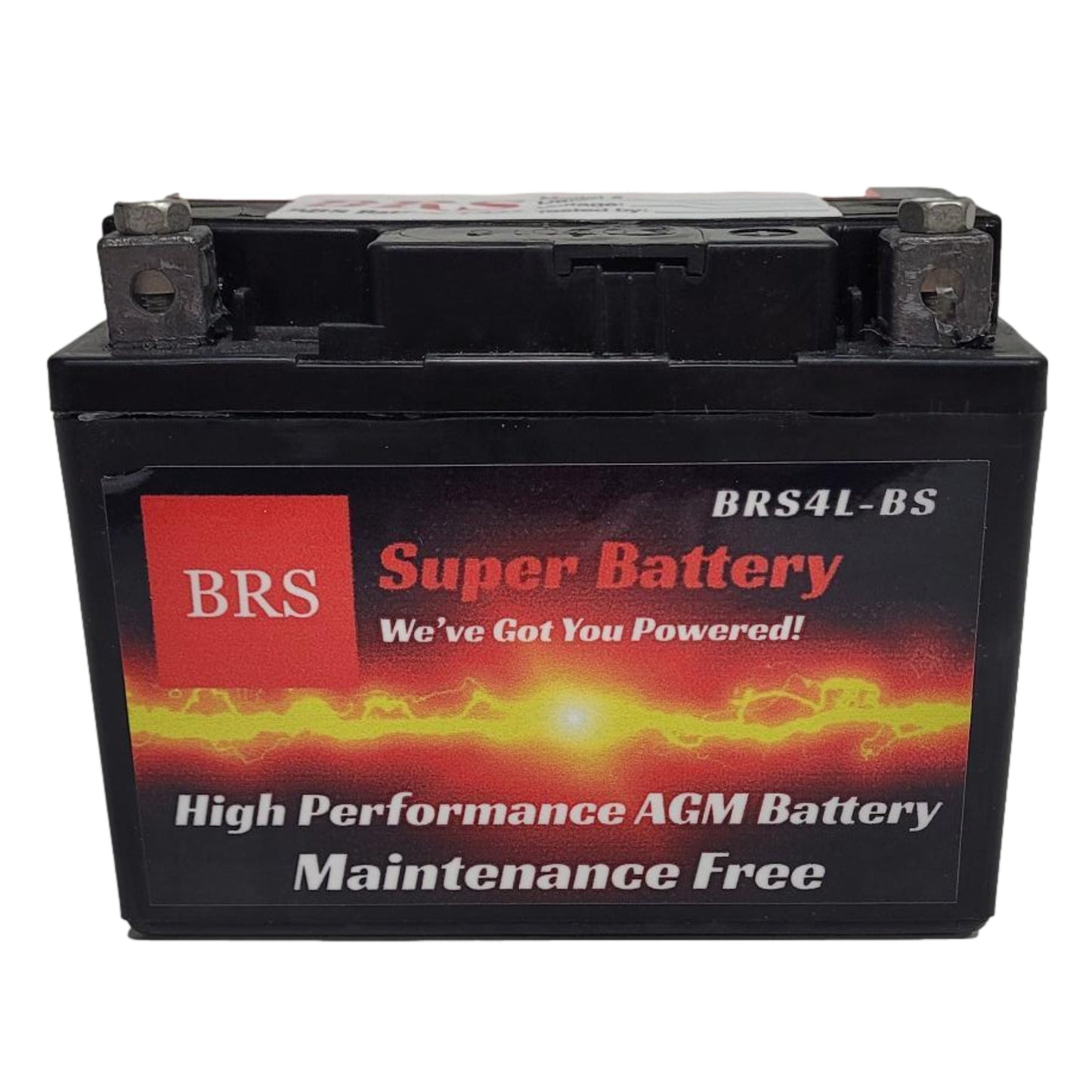 High Performance BRS4L-BS 12v Sealed AGM PowerSport 2 Year Warranty