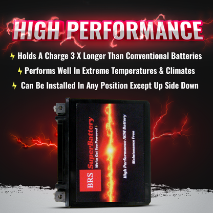 BRS14AH-BS 12v 14AH 200CCA 30 Day Warranty