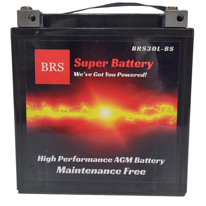 High Performance BRS30L-BS 2 Year Warranty & Smart Charger / Maintainer Combo Bundle Kit  12v Sealed AGM PowerSports Battery