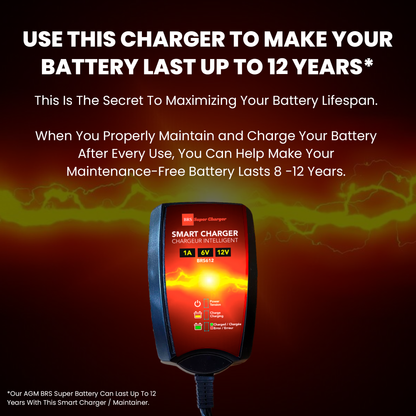 BRS Super Charger BRS612 - 6V/12V Trickle Charger - Battery Maintainer & Rejuvenator