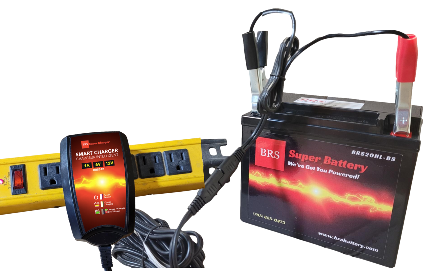 High Performance BRS14AHL-BS 2 Year Warranty & Smart Charger / Maintainer Combo Bundle Kit  12v Sealed AGM PowerSports Battery