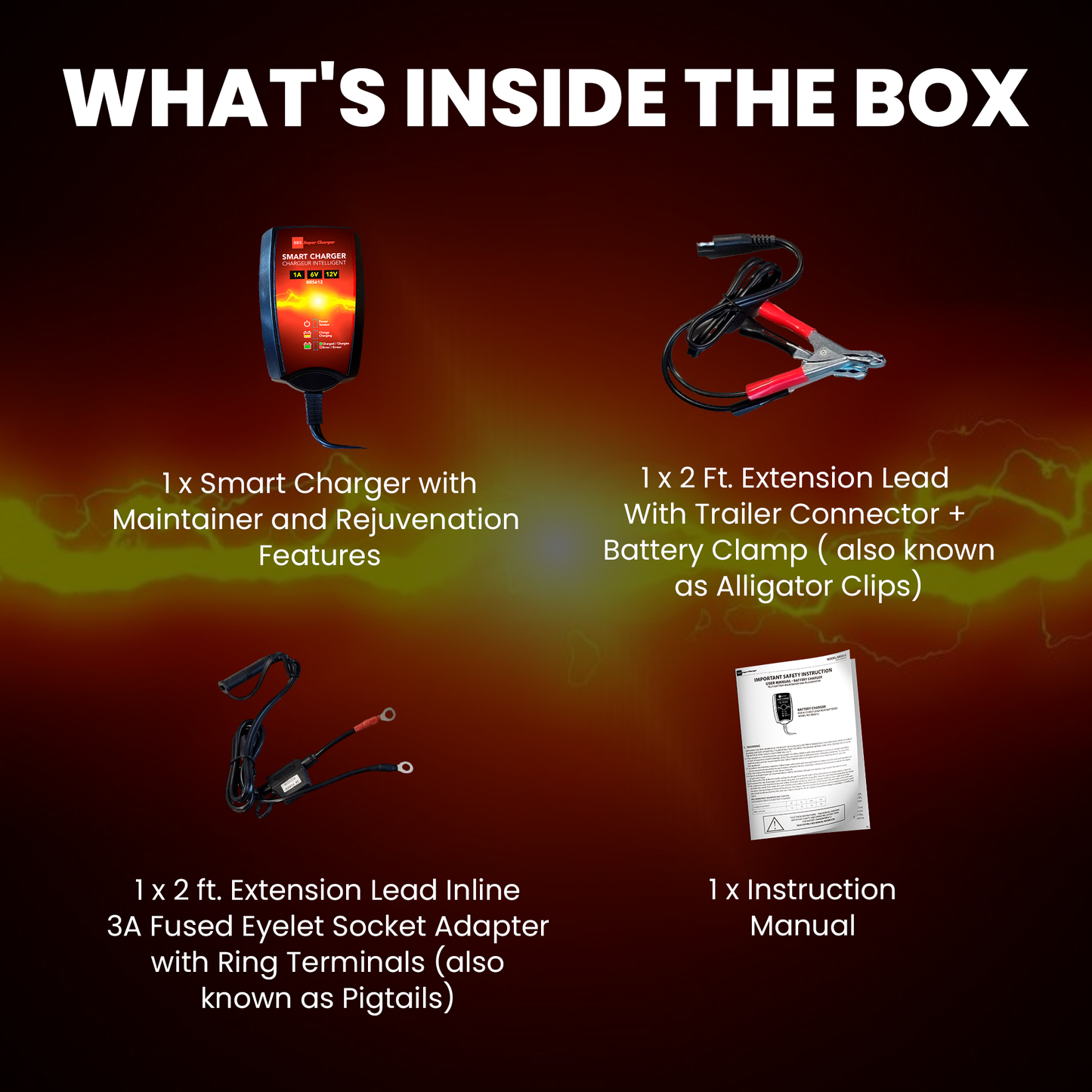 BRS Super Charger BRS612 - 6V/12V Trickle Charger - Battery Maintainer & Rejuvenator