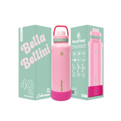 AquaFlask Colorwave 40oz Tumbler – Double Wall Stainless Steel, Keeps Drinks Hot & Cold, Leak-Proof