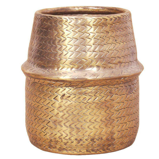 Bonita -Rattan Brass Finish Planter