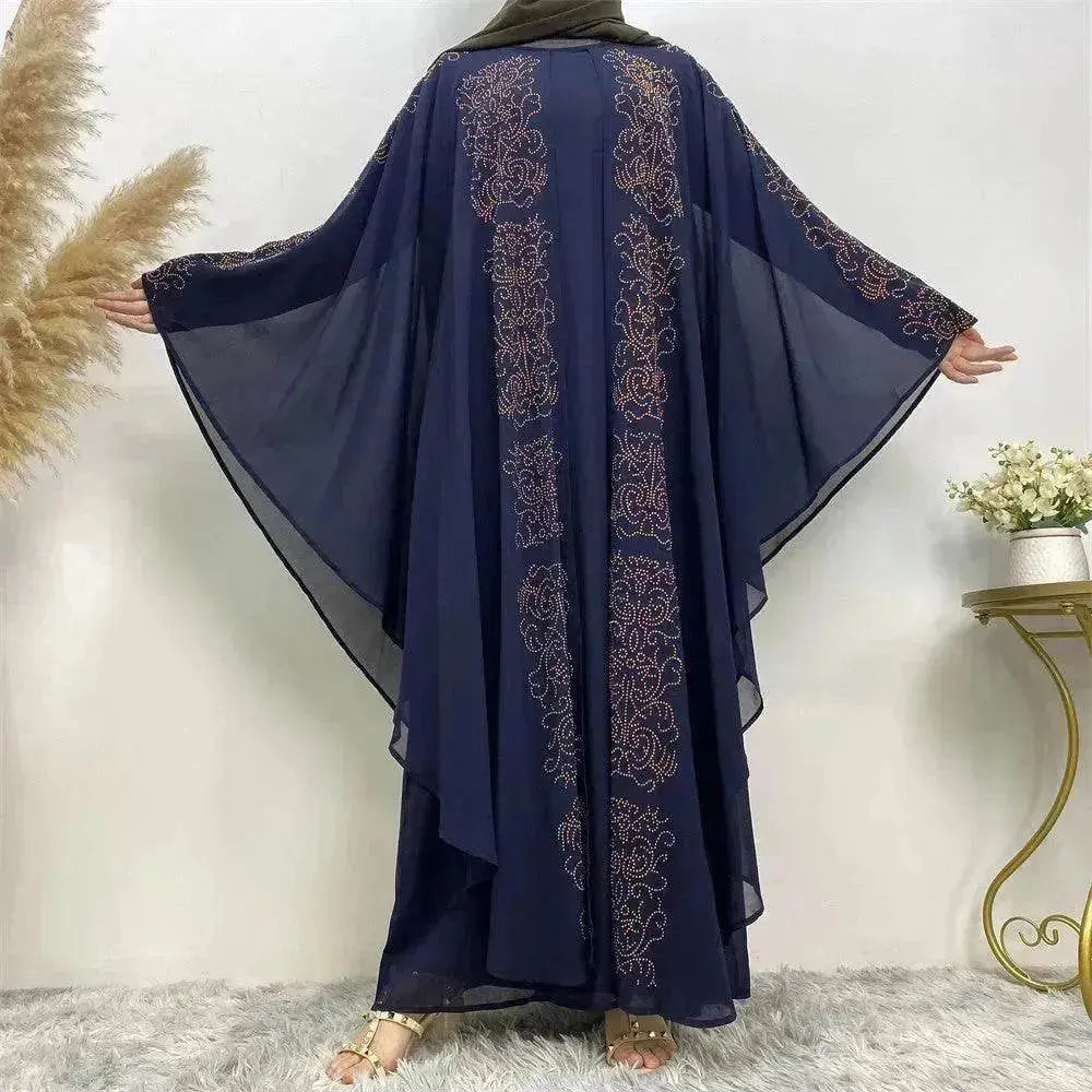 Chiffon Hot Drill Bat Sleeve Arab  Robe