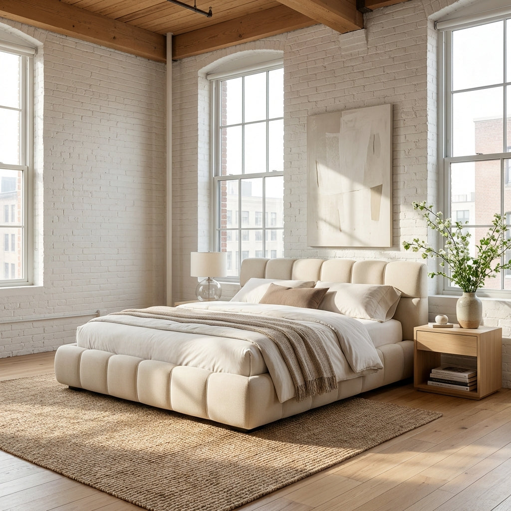 The Valencia Modern Low-Profile King Tufted Bed