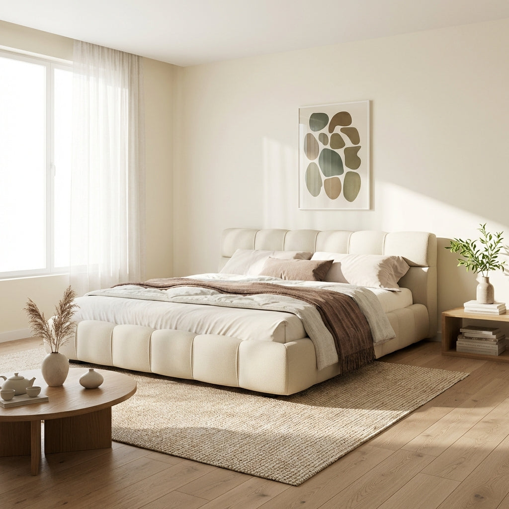 The Valencia Modern Low-Profile King Tufted Bed