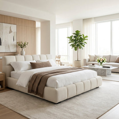 The Valencia Modern Low-Profile King Tufted Bed
