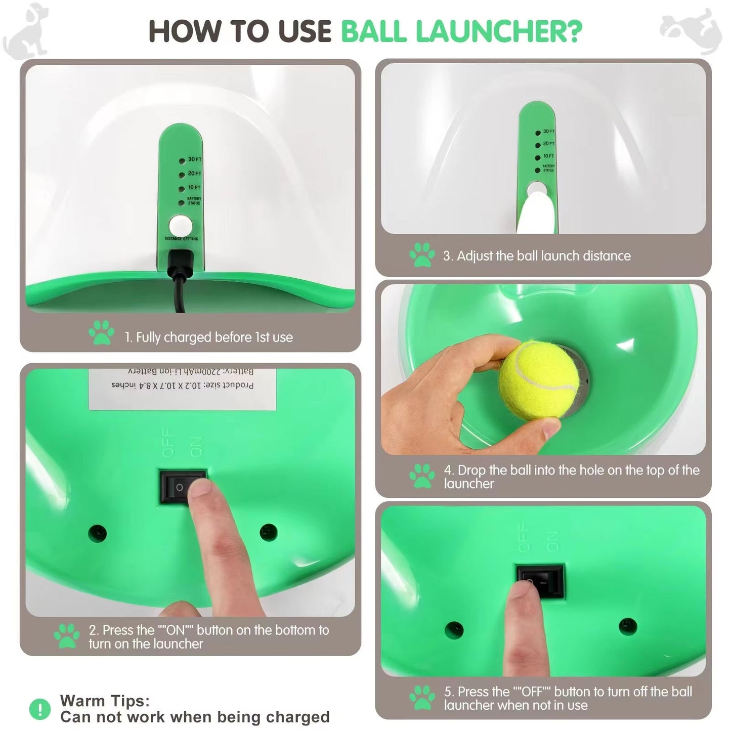 Automatic Interactive Ball Launcher Toy for Dogs