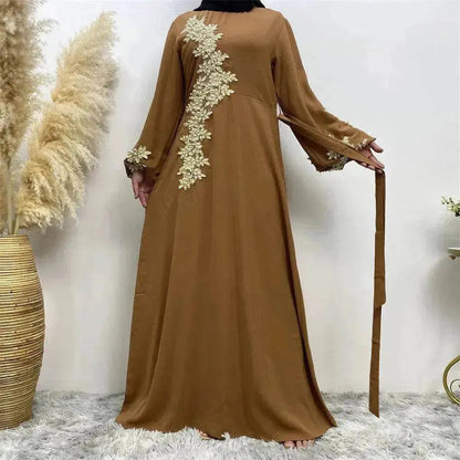 Fashion Lace Beaded Arab  Dress Women