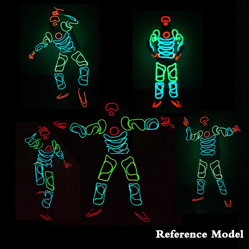 EL Suits New Fashion LED/EL Clothes Luminous Costumes Glow Dance Supplies Light Clothing Men For Holiday DIY Decoration Hot Sale