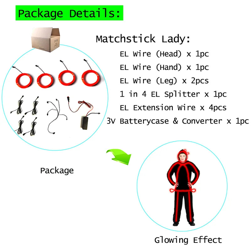 EL Suits New Fashion LED/EL Clothes Luminous Costumes Glow Dance Supplies Light Clothing Men For Holiday DIY Decoration Hot Sale