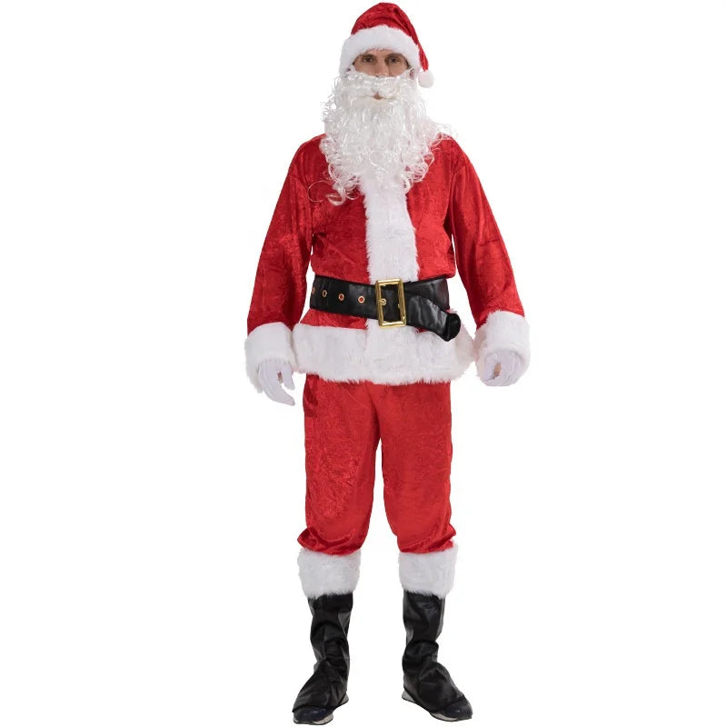 Carnival Halloween Party Cosplay Disguise Fancy Dress Christmas Costume Men Fancy Adult Santa Claus Costume