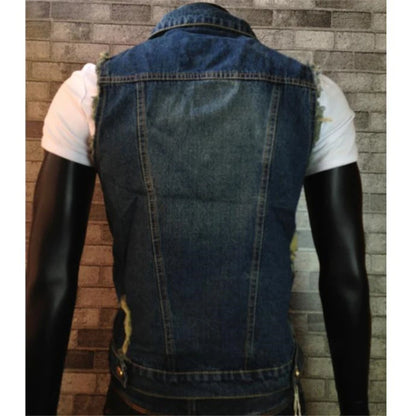 Hot Sale Jeans Vests Denim Vest Fleece Vest Mens Gilet Tactical Vests Hot Sale Gilet Biker Homme Sleeveless Jacket Male Tank