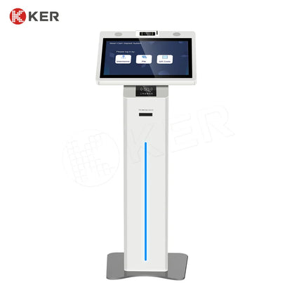 Hot Selling 18.5 Inch Android 10/11/12/13 Touchscreen SDK Barcode Reader Floor Standing Self Service Payment Print Ticket Kiosk