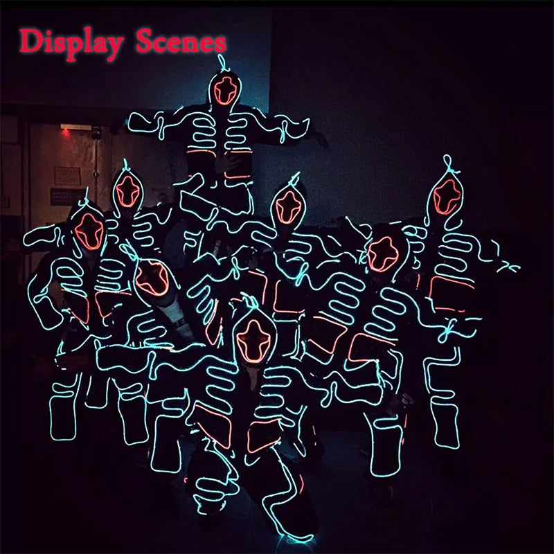 EL Suits New Fashion LED/EL Clothes Luminous Costumes Glow Dance Supplies Light Clothing Men For Holiday DIY Decoration Hot Sale